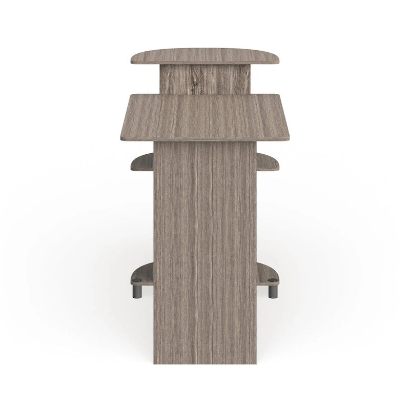 Bureau d'ordinateur compact en bois avec étagères – Expresso / Noir / Cerisier clair / Chêne français gris / Noyer foncé / Noyer Columbia / Americano