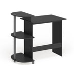 Bureau d'ordinateur compact en bois avec étagères – Expresso / Noir / Cerisier clair / Chêne français gris / Noyer foncé / Noyer Columbia / Americano