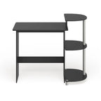 Bureau d'ordinateur compact en bois avec étagères – Expresso / Noir / Cerisier clair / Chêne français gris / Noyer foncé / Noyer Columbia / Americano