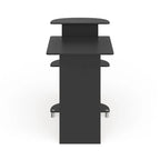 Bureau d'ordinateur compact en bois avec étagères – Expresso / Noir / Cerisier clair / Chêne français gris / Noyer foncé / Noyer Columbia / Americano
