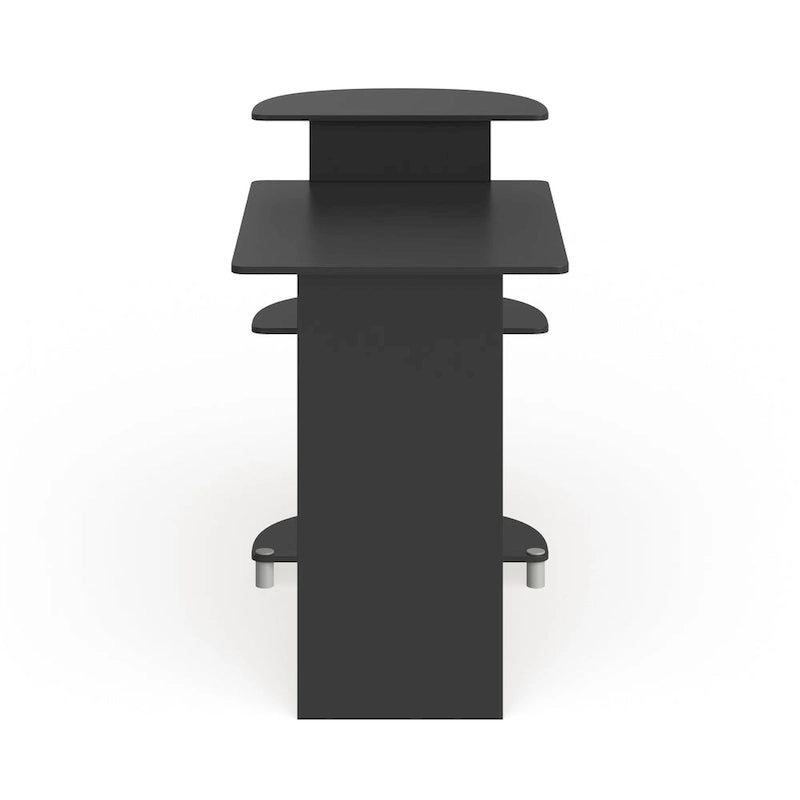 Bureau d'ordinateur compact en bois avec étagères – Expresso / Noir / Cerisier clair / Chêne français gris / Noyer foncé / Noyer Columbia / Americano