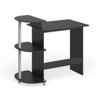 Bureau d'ordinateur compact en bois avec étagères – Expresso / Noir / Cerisier clair / Chêne français gris / Noyer foncé / Noyer Columbia / Americano