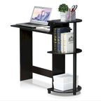 Bureau d'ordinateur compact en bois avec étagères – Expresso / Noir / Cerisier clair / Chêne français gris / Noyer foncé / Noyer Columbia / Americano