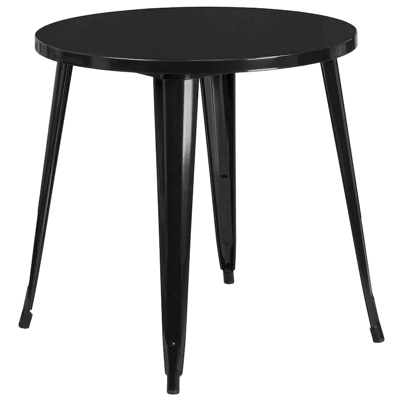 Ensemble bistrot 2 personnes en métal (1 table ronde et 2 chaises) – Noir / Bleu / Vert / Orange / Rouge / Argent / Blanc / Jaune – Intérieur/Extérieur