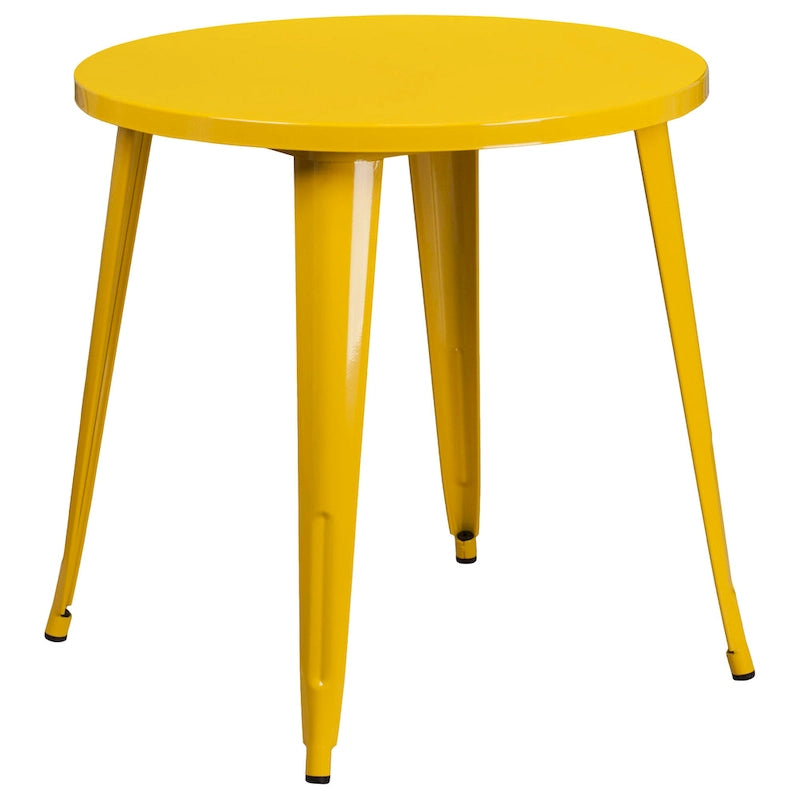 Ensemble bistrot 2 personnes en métal (1 table ronde et 2 chaises) – Noir / Bleu / Vert / Orange / Rouge / Argent / Blanc / Jaune – Intérieur/Extérieur