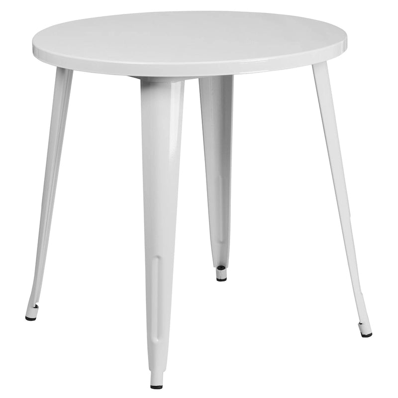 Ensemble bistrot 2 personnes en métal (1 table ronde et 2 chaises) – Noir / Bleu / Vert / Orange / Rouge / Argent / Blanc / Jaune – Intérieur/Extérieur