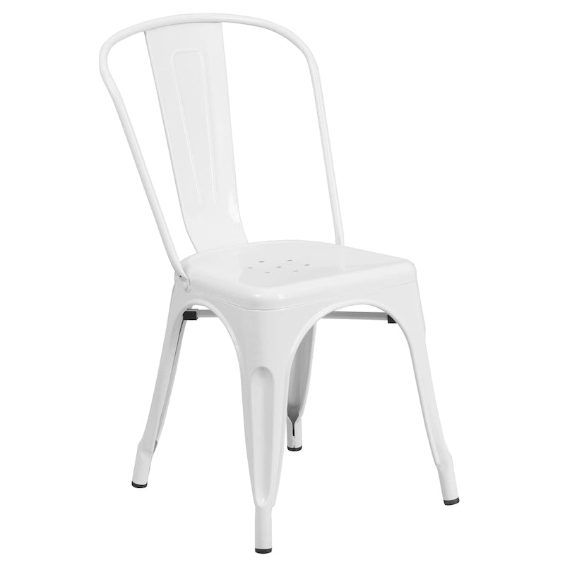 Ensemble bistrot 2 personnes en métal (1 table ronde et 2 chaises) – Noir / Bleu / Vert / Orange / Rouge / Argent / Blanc / Jaune – Intérieur/Extérieur