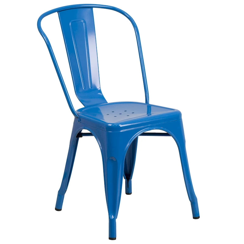 Ensemble bistrot 2 personnes en métal (1 table ronde et 2 chaises) – Noir / Bleu / Vert / Orange / Rouge / Argent / Blanc / Jaune – Intérieur/Extérieur