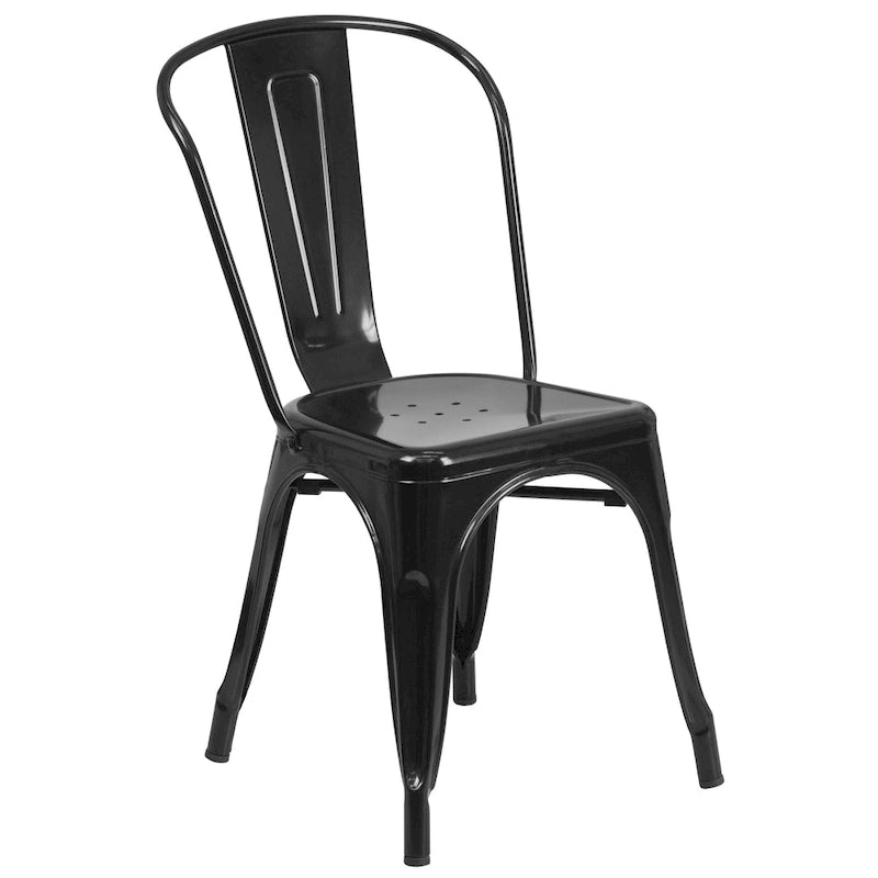 Ensemble bistrot 2 personnes en métal (1 table ronde et 2 chaises) – Noir / Bleu / Vert / Orange / Rouge / Argent / Blanc / Jaune – Intérieur/Extérieur