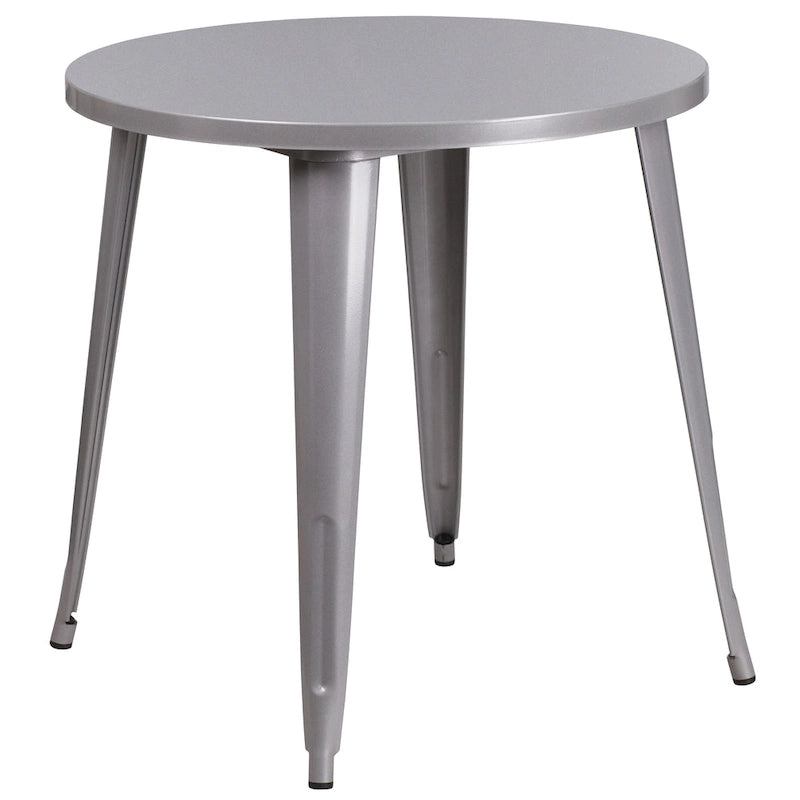 Ensemble bistrot 2 personnes en métal (1 table ronde et 2 chaises) – Noir / Bleu / Vert / Orange / Rouge / Argent / Blanc / Jaune – Intérieur/Extérieur