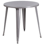 Ensemble bistrot 2 personnes en métal (1 table ronde et 2 chaises) – Noir / Bleu / Vert / Orange / Rouge / Argent / Blanc / Jaune – Intérieur/Extérieur