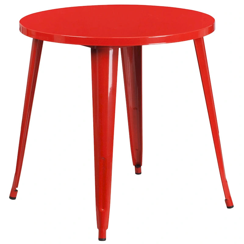 Ensemble bistrot 2 personnes en métal (1 table ronde et 2 chaises) – Noir / Bleu / Vert / Orange / Rouge / Argent / Blanc / Jaune – Intérieur/Extérieur