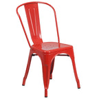 Ensemble bistrot 2 personnes en métal (1 table ronde et 2 chaises) – Noir / Bleu / Vert / Orange / Rouge / Argent / Blanc / Jaune – Intérieur/Extérieur