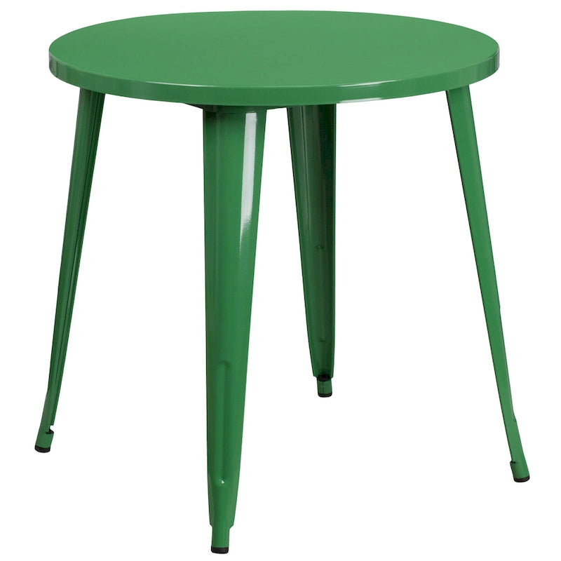 Ensemble bistrot 2 personnes en métal (1 table ronde et 2 chaises) – Noir / Bleu / Vert / Orange / Rouge / Argent / Blanc / Jaune – Intérieur/Extérieur