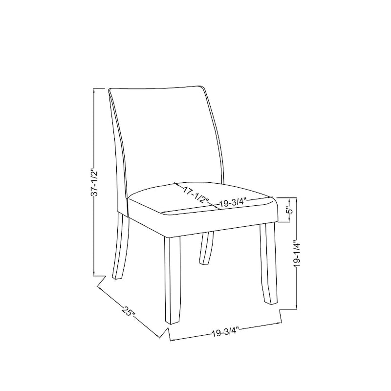 Chaises de salle à manger transitionnelles rembourrées en lin ivoire, ensemble de 2