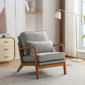 Fauteuil d'appoint avec coussin Boucle mi-siècle gris clair / blanc / orange / beige — Assise simple