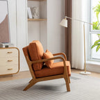 Fauteuil d'appoint avec coussin Boucle mi-siècle gris clair / blanc / orange / beige — Assise simple