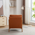 Fauteuil d'appoint avec coussin Boucle mi-siècle gris clair / blanc / orange / beige — Assise simple