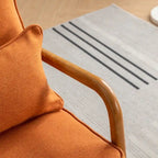 Fauteuil d'appoint avec coussin Boucle mi-siècle gris clair / blanc / orange / beige — Assise simple