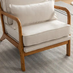 Fauteuil d'appoint avec coussin Boucle mi-siècle gris clair / blanc / orange / beige — Assise simple