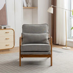 Fauteuil d'appoint avec coussin Boucle mi-siècle gris clair / blanc / orange / beige — Assise simple