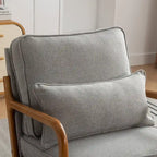 Fauteuil d'appoint avec coussin Boucle mi-siècle gris clair / blanc / orange / beige — Assise simple