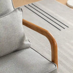 Fauteuil d'appoint avec coussin Boucle mi-siècle gris clair / blanc / orange / beige — Assise simple