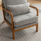 Fauteuil d'appoint avec coussin Boucle mi-siècle gris clair / blanc / orange / beige — Assise simple