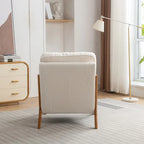 Fauteuil d'appoint avec coussin Boucle mi-siècle gris clair / blanc / orange / beige — Assise simple