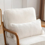 Fauteuil d'appoint avec coussin Boucle mi-siècle gris clair / blanc / orange / beige — Assise simple