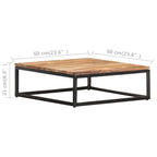 Tables basses gigognes en bois marron, lot de 2