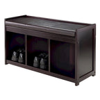 Banc de rangement deux places Espresso avec coussin d'assise