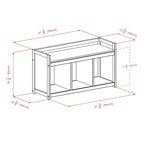 Banc de rangement deux places Espresso avec coussin d'assise