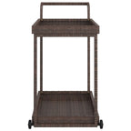 vidaXL Chariot de Bar d'Extérieur 2 Niveaux Desserte Roulante Chariot de Service en Rotin PE - 100 x 45 x 83 cm