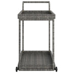 vidaXL Chariot de Bar d'Extérieur 2 Niveaux Desserte Roulante Chariot de Service en Rotin PE - 100 x 45 x 83 cm