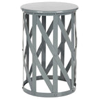 Tabouret d'appoint en fer à motif treillis marine/gris – 1 place