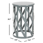 Tabouret d'appoint en fer à motif treillis marine/gris – 1 place