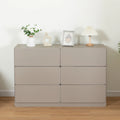 Commode sans poignée à 6 tiroirs, gris clair / gris foncé / marron, style moderne, usage unique