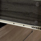 Commode sans poignée à 6 tiroirs, gris clair / gris foncé / marron, style moderne, usage unique