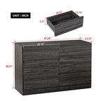 Commode sans poignée à 6 tiroirs, gris clair / gris foncé / marron, style moderne, usage unique