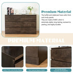 Commode sans poignée à 6 tiroirs, gris clair / gris foncé / marron, style moderne, usage unique