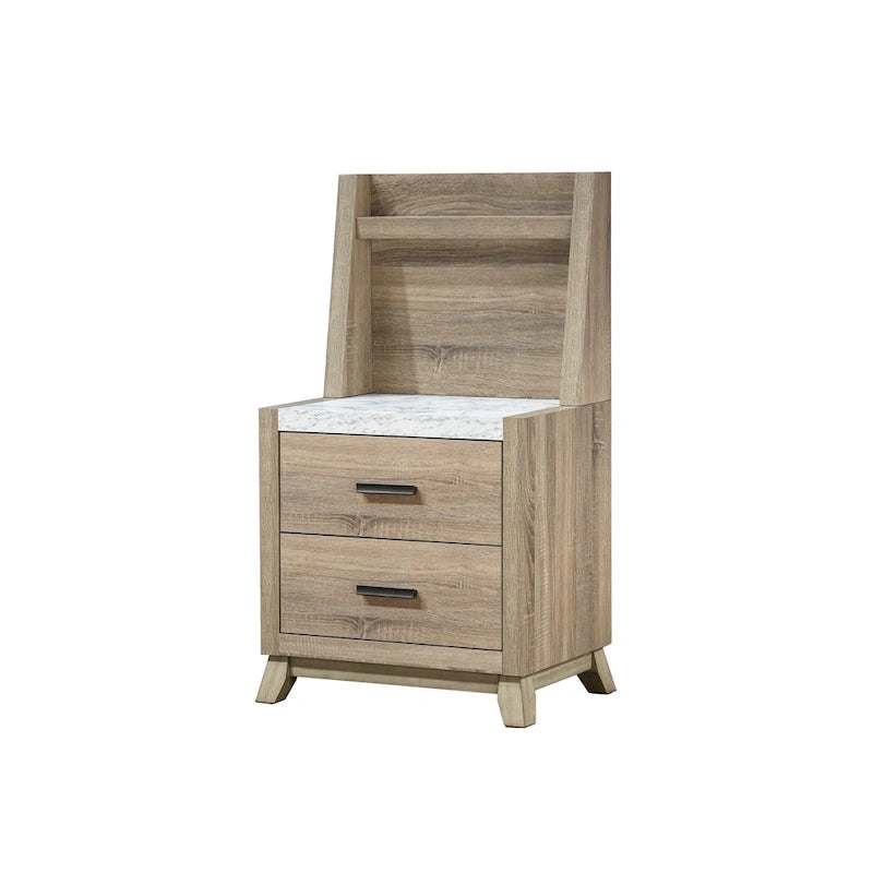 Chambre à coucher 3 pièces – Panneau brun clair – Grand lit / Très grand lit
