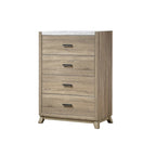 Chambre à coucher 3 pièces – Panneau brun clair – Grand lit / Très grand lit