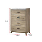 Chambre à coucher 3 pièces – Panneau brun clair – Grand lit / Très grand lit