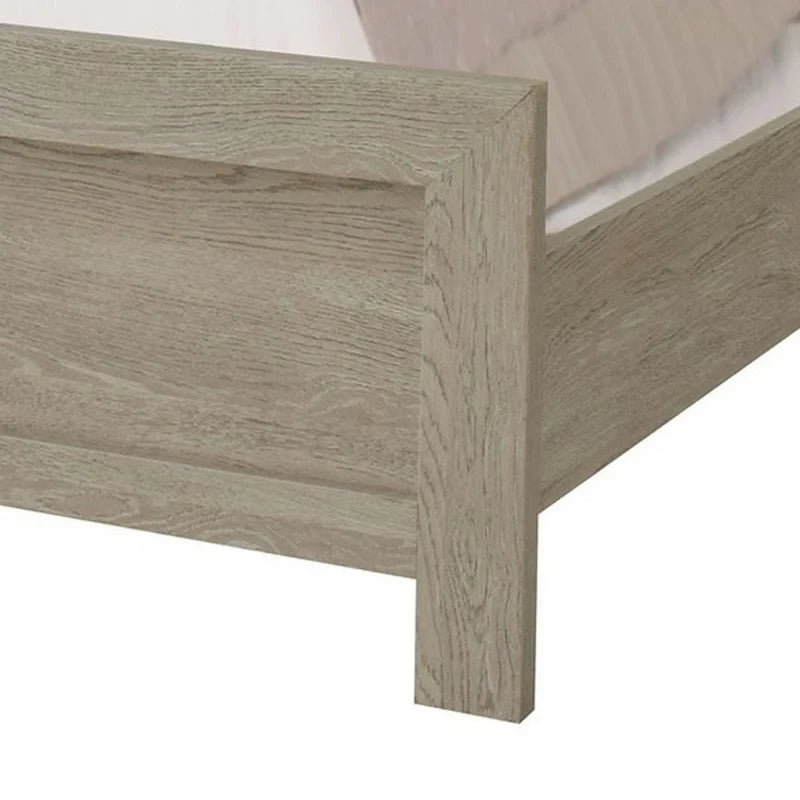 Lit King Size - Gris, tête de lit capitonnée avec LED, Pour 2
