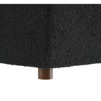Fauteuil d'angle en bouclette ivoire / gris clair / noir, 1 place, 102 cm L x 102 cm P x 89 cm H