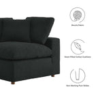 Fauteuil d'angle en bouclette ivoire / gris clair / noir, 1 place, 102 cm L x 102 cm P x 89 cm H