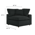 Fauteuil d'angle en bouclette ivoire / gris clair / noir, 1 place, 102 cm L x 102 cm P x 89 cm H