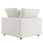 Fauteuil d'angle en bouclette ivoire / gris clair / noir, 1 place, 102 cm L x 102 cm P x 89 cm H
