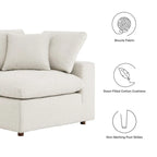 Fauteuil d'angle en bouclette ivoire / gris clair / noir, 1 place, 102 cm L x 102 cm P x 89 cm H